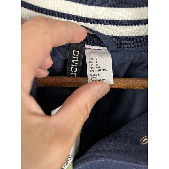 H&M Varsity Jacket Navy Small NWT Divided! - Picture 4 of 16